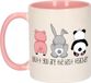 Bellatio Decorations Cadeau koffie/thee mok voor leraar - roze - beste leraar - keramiek - 300 ml