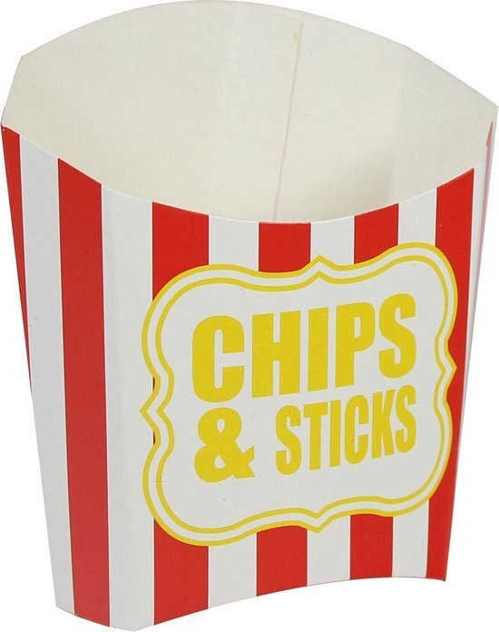 Amscan Feestbakje Chips & Sticks Papier Rood/wit