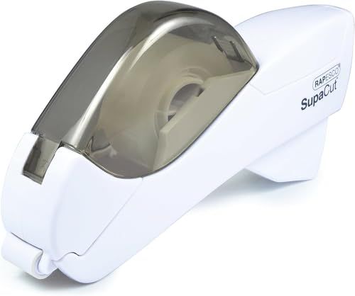 Rapesco 1445 SupaCut Plakbandapparaat met 2 Rollen Plakband, Wit