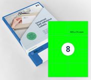 Rillprint Etiket rillprint 105x74mm fluor groen 800st