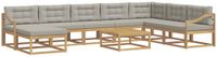 vidaXL - Hoek loungeset - 8 zitplekken - Wit en lichtgrijs - Acacia hout