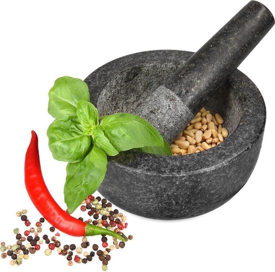 Navaris Vijzel met Stamper - Graniet - Ø 16 cm