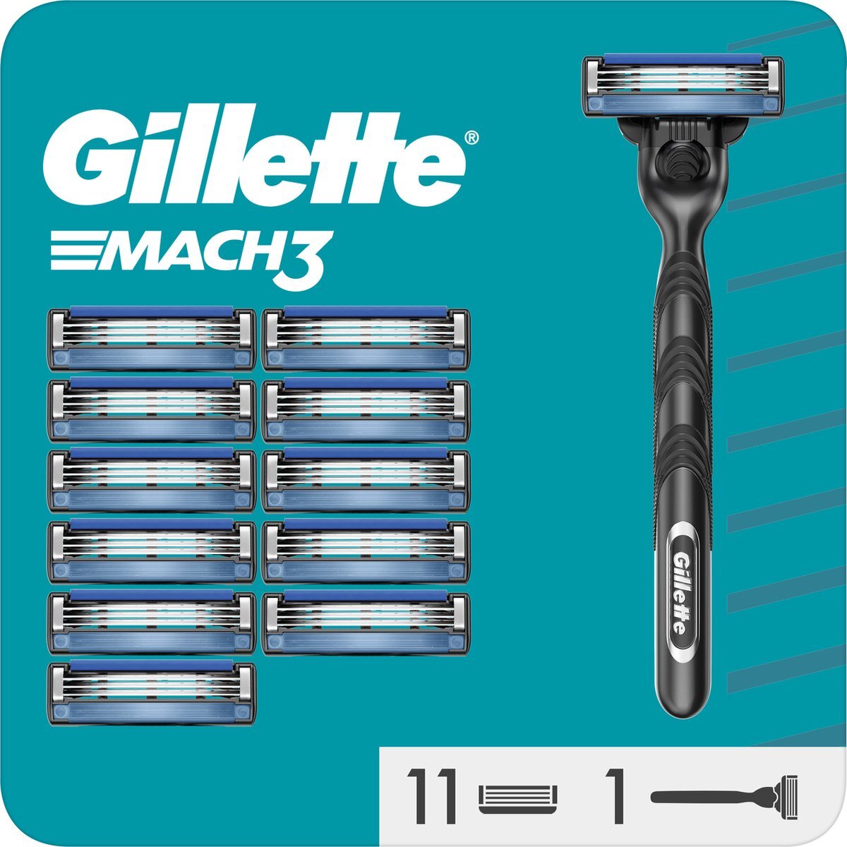 Gillette Mach3 Scheersysteem Voor Mannen - Handvat - 12 Navulmesjes