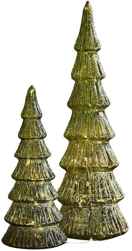 LOBERON Ledkerstboom set van 2 Merrton groen
