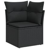 VidaXL 14-delige Loungeset met Kussens Poly Rattan Zwart