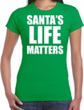 Bellatio Decorations Santas life matters Kerstshirt / Kerst t-shirt groen voor dames - Kerstkleding / Christmas outfit XXL