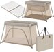 Lionelo Alice 3-in-1 Baby Bed - Beige - Lightweight & Compact - Includes Mattress & Carry Bag