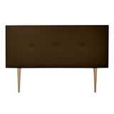 Duérmete Online Hoofdbord Premium, gevoerd, model Milaan, met voeten, bekleding van kunstleer, hoogwaardig, hout, chocolade, 170 x 60 cm (bed 160)