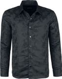 Gothicana by EMP Gothicana Zwart Shirt Lange Mouwen Allover Rozenpatroon Heren M
