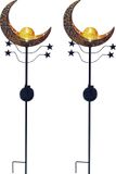 Luxform Lampe de jardin Mandala Orange - 2 pièces - LED - Énergie solaire