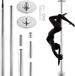 Tige de danse - Tige de danse - Hauteur réglable 222,6-282,4 cm - Rotatif - Amovible - Portable - Professionnel - Argent