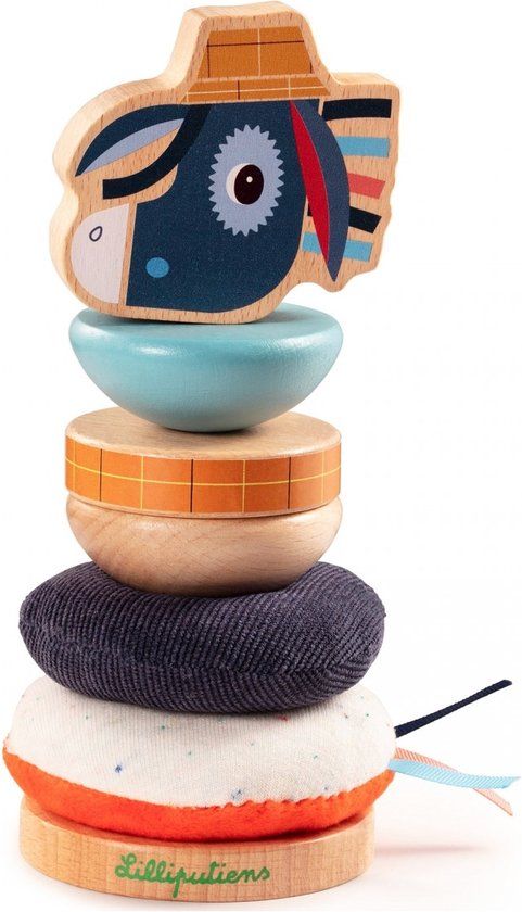 Lilliputiens Ignace De Ezel Stapelpiramide - Hout - Vanaf 1 Jaar