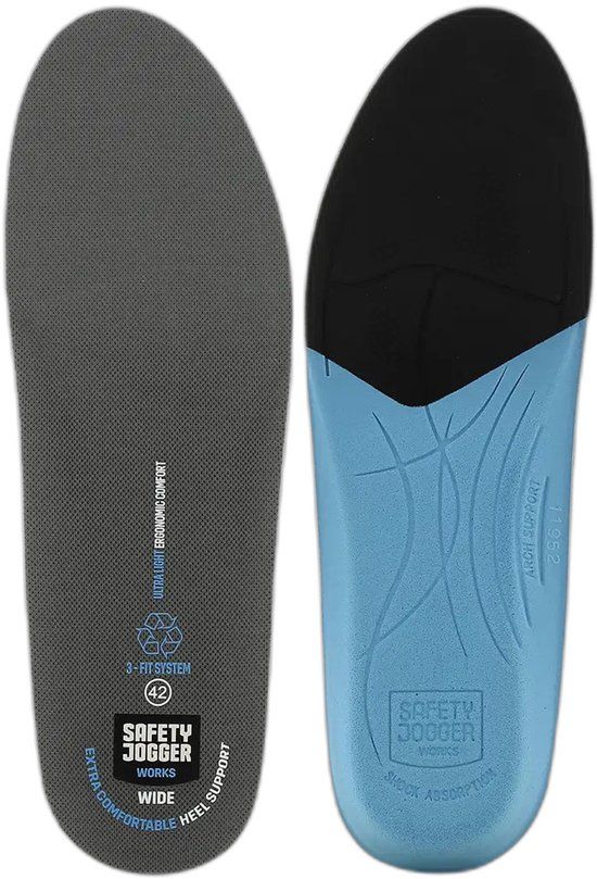 Safety Jogger SJ3FITW Inlegzool - Zwart/Blauw - Maat 42