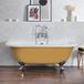 Hudson Reed Richmond Baignoire îlot rétro à poser au mur – 168,5 x 78 cm – Jaune - Pieds chromés