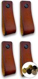 Brute Strength Leren handgrepen - Cognac - 4 stuks - 165 x 25 mm