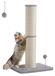 Arbre à gratter Kratzbaum : Hauteur 85 cm, colonne épaisse de 13 cm, colonne en sisal avec une balle en peluche. Idéal pour les grandes races de chats. Couleur : gris colombe. Durable et sûr. Arbre à gratter pour chats