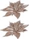 Cosy & Trendy Kerstster roze glitter - 2x stuks - op clip - 18 cm