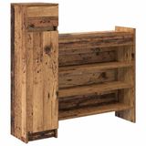 vidaXL Schoenenkast - Bewerkt Hout - Oudhout - 100,5 x 28 x 100 cm