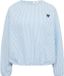 s.Oliver Chemisier Bleu Coton Manches Longues Col Rond Coupe Droite Femme