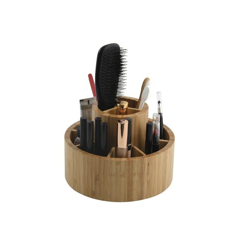 MSV Make-up Organizer - Wood - 6 Compartments - Tabletop - 200 x 153 mm