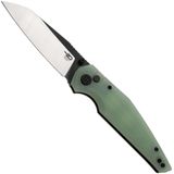 Bestech Snakebird BG58D Satin Black PVD 14C28N, Transparent G10, zakmes