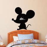 Ambiance Sticker Schoolbordsticker - uitwisbare zelfklevende muurstickers - Silhouet van een muisje - 55x55 cm