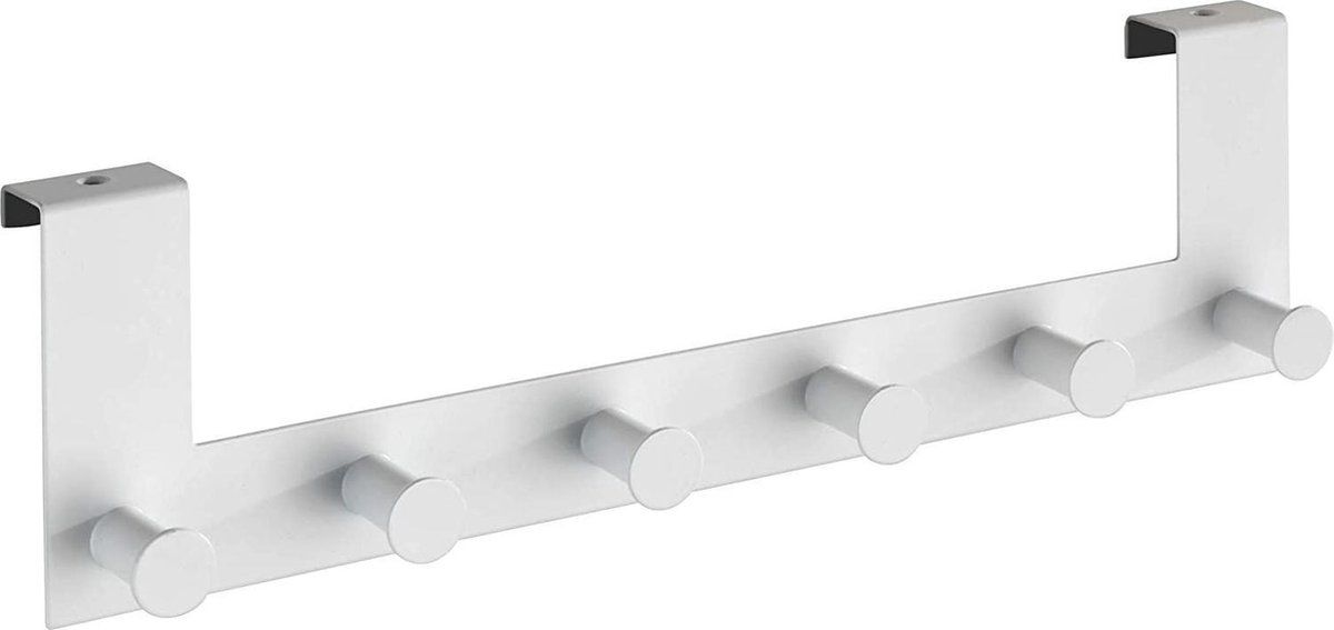 WENKO Deurgarderobe Celano - 39 cm - Wit - 6 Haken