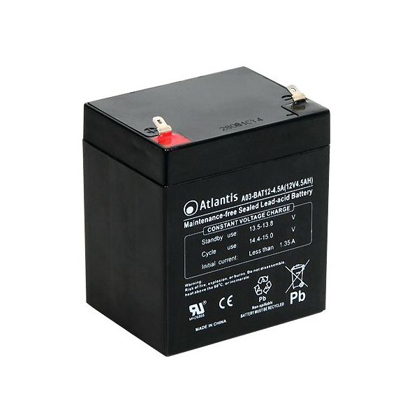 Atlantis Land A03-BAT12-4.5A - UPS-accu - 12V - 4.5Ah - Zwart