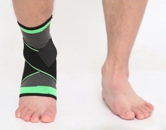 Go Go Gadget Verstelbare Enkelbandage - Enkelbrace - Groen/Zwart - Maat L