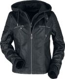 Black Premium by EMP Zwart jasje van imitatieleer in bikerstijl - Dames - L