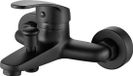 Unyqoos® Wandmontage badkraan – Éénhendel mengkraan, mat zwart, H59 messing, aansluiting G12 BSP (21 mm), omschakelbare handdouche