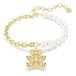 Swarovski Idyllia armband, Crystal Pearl, Ronde slijpvorm, Teddy, Goudkleurig, Goudkleurige toplaag