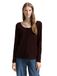 TOM TAILOR T-shirt à manches longues pour femme, 27506 - pétrole foncé brun