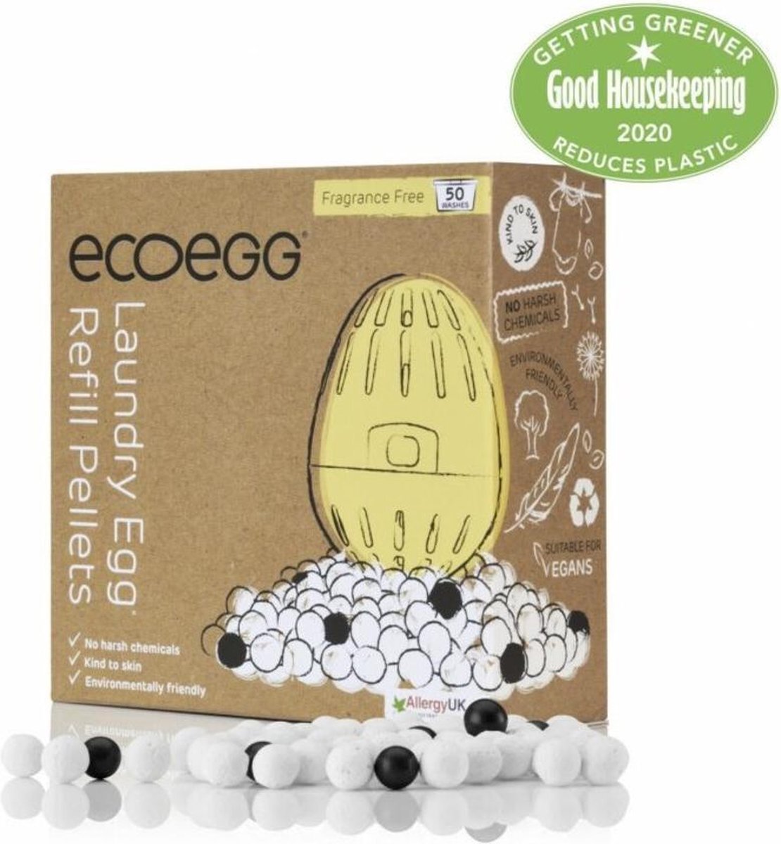 Eco Egg Laundry Egg Navulling Geurloos 50 wasbeurten