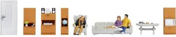 NOCH 16286 H0 Themaset woonkamer figuren Kant-en-klaar model