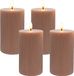Merkloos Relaxdays LED-kaarsen - 4 stuks - 13x7,5 cm - oudroze