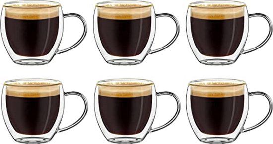 Dubbelwandige latte macchiato glazen - 6 x 100 ml