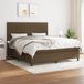 vidaXL Boxspring met matras stof donkerbruin 180x200 cm