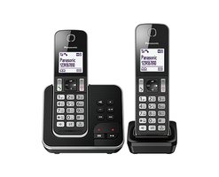 Panasonic KX-TGD322 Duo DECT Phone with Answering Machine - Black
