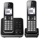 Panasonic KX-TGD322 Duo DECT Phone with Answering Machine - Black