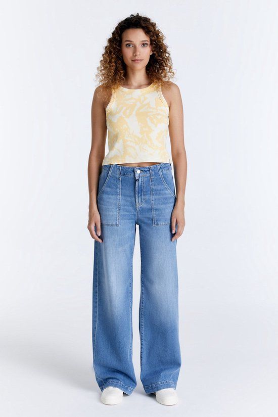 Cup of Joe Denim Lulu Wide Leg Jeans Light Blue