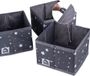 Organizer de tiroirs - Organizer de garde-robe - Boîte de rangement - Gris - Carton, Textile - 28 x 10 x 28 cm