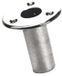 Exalto Porte-drapeau 25mm Encastré Rond Droit Inox Argent