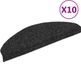 vidaXL - Trapmatten - Zelfklevend - 10 stuks - 65x21x4 cm - Zwart