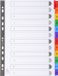Exacompta 20x Tabbladen karton 160g - versterkte gekleurde tabs + indexblad - 12 tabs - A4 - Wit - 1112E