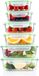 alpina Glazen Vershoudbakjes - 12-Delige Set met Deksels - 370ml, 640ml en 1050ml