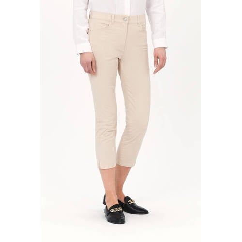 Caroll slim regular waist cropped broek beige