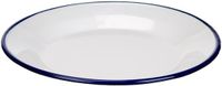 IBILI Plato Llano ESMALTADO 24 cm, roestvrij staal, wit/blauw