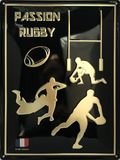 I&S/Les I&S Metalen bord reliëf 40x30 cm Rugby 02 Gold