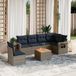 Maison Exclusive - 7-delige loungeset pour le jardin avec coussins, gris, en polyrotan